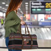 East Timor Christmas Travel Bag with Santa in Traditional Robe Gift Basket Ho Ho Ho Text and Black Festive - Wonder Print Shop