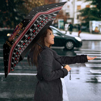 East Timor Christmas Umbrella with Santa in Traditional Robe Gift Basket Ho Ho Ho Text and Black Festive - Wonder Print Shop