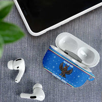 Equatorial Guinea Christmas AirPods Case with Nzalang Noel Eagle Flag Snowflakes and Blue Holiday - Wonder Print Shop