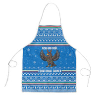 Equatorial Guinea Christmas Apron with Nzalang Noel Eagle Flag Snowflakes and Blue Holiday - Wonder Print Shop