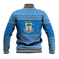 Equatorial Guinea Christmas Baseball Jacket with Nzalang Noel Eagle Flag Snowflakes and Blue Holiday - Wonder Print Shop