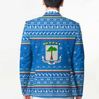 Equatorial Guinea Christmas Blazer with Nzalang Noel Eagle Flag Snowflakes and Blue Holiday - Wonder Print Shop