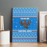 Equatorial Guinea Christmas Canvas Wall Art with Nzalang Noel Eagle Flag Snowflakes and Blue Holiday - Wonder Print Shop