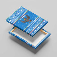 Equatorial Guinea Christmas Canvas Wall Art with Nzalang Noel Eagle Flag Snowflakes and Blue Holiday - Wonder Print Shop