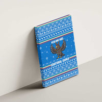 Equatorial Guinea Christmas Canvas Wall Art with Nzalang Noel Eagle Flag Snowflakes and Blue Holiday - Wonder Print Shop