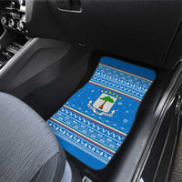 Equatorial Guinea Christmas Car Mats with Nzalang Noel Eagle Flag Snowflakes and Blue Holiday - Wonder Print Shop