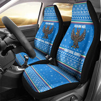 Equatorial Guinea Christmas Car Seat Cover with Nzalang Noel Eagle Flag Snowflakes and Blue Holiday - Wonder Print Shop