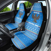 Equatorial Guinea Christmas Car Seat Cover with Nzalang Noel Eagle Flag Snowflakes and Blue Holiday - Wonder Print Shop