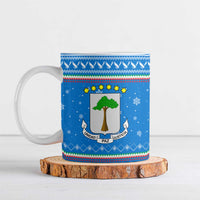Equatorial Guinea Christmas Ceramic Mug with Nzalang Noel Eagle Flag Snowflakes and Blue Holiday - Wonder Print Shop