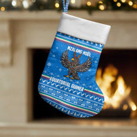 Equatorial Guinea Christmas Stocking with Nzalang Noel Eagle Flag Snowflakes and Blue Holiday - Wonder Print Shop