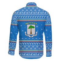 Equatorial Guinea Christmas Family Matching Mermaid Dress and Hawaiian Shirt with Nzalang Noel Eagle Flag Snowflakes and Blue Holiday - Wonder Print Shop