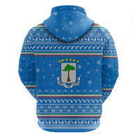 Equatorial Guinea Christmas Hoodie with Nzalang Noel Eagle Flag Snowflakes and Blue Holiday - Wonder Print Shop