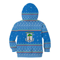 Equatorial Guinea Christmas Kid Hoodie with Nzalang Noel Eagle Flag Snowflakes and Blue Holiday - Wonder Print Shop