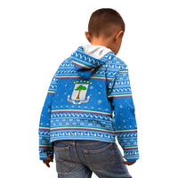 Equatorial Guinea Christmas Kid Hoodie with Nzalang Noel Eagle Flag Snowflakes and Blue Holiday - Wonder Print Shop