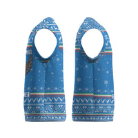 Equatorial Guinea Christmas Knitted V-Neck Vest with Nzalang Noel Eagle Flag Snowflakes and Blue Holiday - Wonder Print Shop