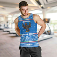 Equatorial Guinea Christmas Men Tank Top with Nzalang Noel Eagle Flag Snowflakes and Blue Holiday - Wonder Print Shop