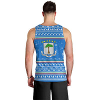 Equatorial Guinea Christmas Men Tank Top with Nzalang Noel Eagle Flag Snowflakes and Blue Holiday - Wonder Print Shop