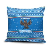 Equatorial Guinea Christmas Pillow Cover with Nzalang Noel Eagle Flag Snowflakes and Blue Holiday - Wonder Print Shop