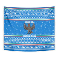 Equatorial Guinea Christmas Tapestry with Nzalang Noel Eagle Flag Snowflakes and Blue Holiday - Wonder Print Shop