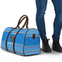 Equatorial Guinea Christmas Travel Bag with Nzalang Noel Eagle Flag Snowflakes and Blue Holiday - Wonder Print Shop