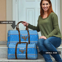 Equatorial Guinea Christmas Travel Bag with Nzalang Noel Eagle Flag Snowflakes and Blue Holiday - Wonder Print Shop