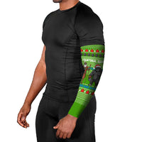 Equatorial Guinea Christmas Arm Sleeves with Santa Gorilla Gift Basket and Green Holiday Pattern Design - Wonder Print Shop