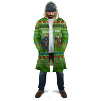 Equatorial Guinea Christmas Cloak with Santa Gorilla Gift Basket and Green Holiday Pattern Design - Wonder Print Shop