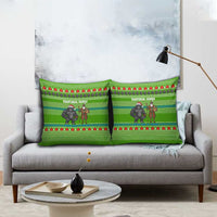Equatorial Guinea Christmas Pillow Cover with Santa Gorilla Gift Basket and Green Holiday Pattern Design - Wonder Print Shop