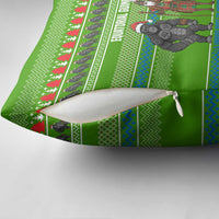 Equatorial Guinea Christmas Pillow Cover with Santa Gorilla Gift Basket and Green Holiday Pattern Design - Wonder Print Shop