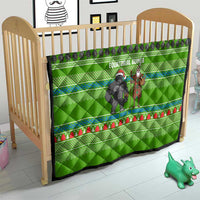 Equatorial Guinea Christmas Quilt with Santa Gorilla Gift Basket and Green Holiday Pattern Design - Wonder Print Shop