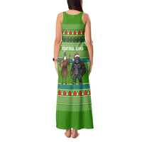 Equatorial Guinea Christmas Tank Maxi Dress with Santa Gorilla Gift Basket and Green Holiday Pattern Design - Wonder Print Shop
