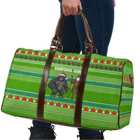 Equatorial Guinea Christmas Travel Bag with Santa Gorilla Gift Basket and Green Holiday Pattern Design - Wonder Print Shop