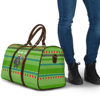 Equatorial Guinea Christmas Travel Bag with Santa Gorilla Gift Basket and Green Holiday Pattern Design - Wonder Print Shop