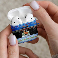 Estonia Christmas AirPods Case with Reindeer Gingerbread Snowflakes National Emblem and Winter Forest - Wonder Print Shop
