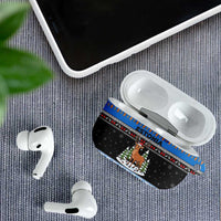 Estonia Christmas AirPods Case with Reindeer Gingerbread Snowflakes National Emblem and Winter Forest - Wonder Print Shop