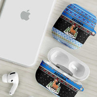 Estonia Christmas AirPods Case with Reindeer Gingerbread Snowflakes National Emblem and Winter Forest - Wonder Print Shop