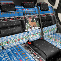 Estonia Christmas Back Car Seat Cover with Reindeer Gingerbread Snowflakes National Emblem and Winter Forest - Wonder Print Shop