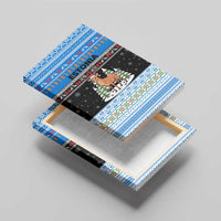 Estonia Christmas Canvas Wall Art with Reindeer Gingerbread Snowflakes National Emblem and Winter Forest - Wonder Print Shop