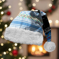 Estonia Christmas Santa Hat with Reindeer Gingerbread Snowflakes National Emblem and Winter Forest - Wonder Print Shop