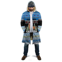 Estonia Christmas Cloak with Reindeer Gingerbread Snowflakes National Emblem and Winter Forest - Wonder Print Shop