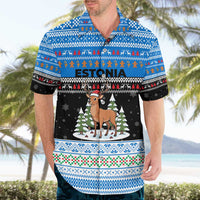 Estonia Christmas Hawaiian Shirt with Reindeer Gingerbread Snowflakes National Emblem and Winter Forest - Wonder Print Shop