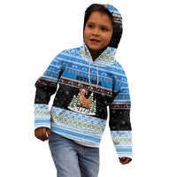 Estonia Christmas Kid Hoodie with Reindeer Gingerbread Snowflakes National Emblem and Winter Forest - Wonder Print Shop