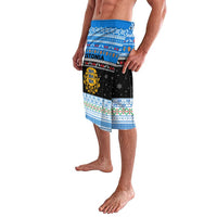 Estonia Christmas Lavalava with Reindeer Gingerbread Snowflakes National Emblem and Winter Forest - Wonder Print Shop