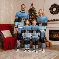 Estonia Christmas Pajama Set with Reindeer Gingerbread Snowflakes National Emblem and Winter Forest - Wonder Print Shop