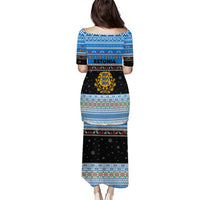 Estonia Christmas Puletasi with Reindeer Gingerbread Snowflakes National Emblem and Winter Forest - Wonder Print Shop