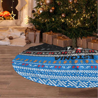 Estonia Christmas Tree Skirt with Reindeer Gingerbread Snowflakes National Emblem and Winter Forest - Wonder Print Shop
