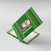 Tajikistan Christmas Canvas Wall Art with Santa Hat Eagle Green Snowflake Pattern and Holiday Design - Wonder Print Shop