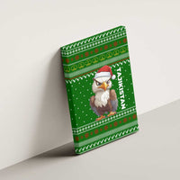 Tajikistan Christmas Canvas Wall Art with Santa Hat Eagle Green Snowflake Pattern and Holiday Design - Wonder Print Shop