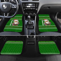Tajikistan Christmas Car Mats with Santa Hat Eagle Green Snowflake Pattern and Holiday Design - Wonder Print Shop