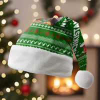 Tajikistan Christmas Santa Hat with Santa Hat Eagle Green Snowflake Pattern and Holiday Design - Wonder Print Shop